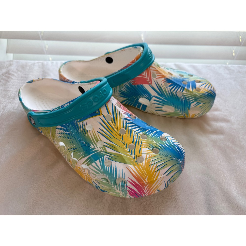 Crocs Classic Tropical Beach Resort Clogs M12 W14 Unisex Comfort Shoes